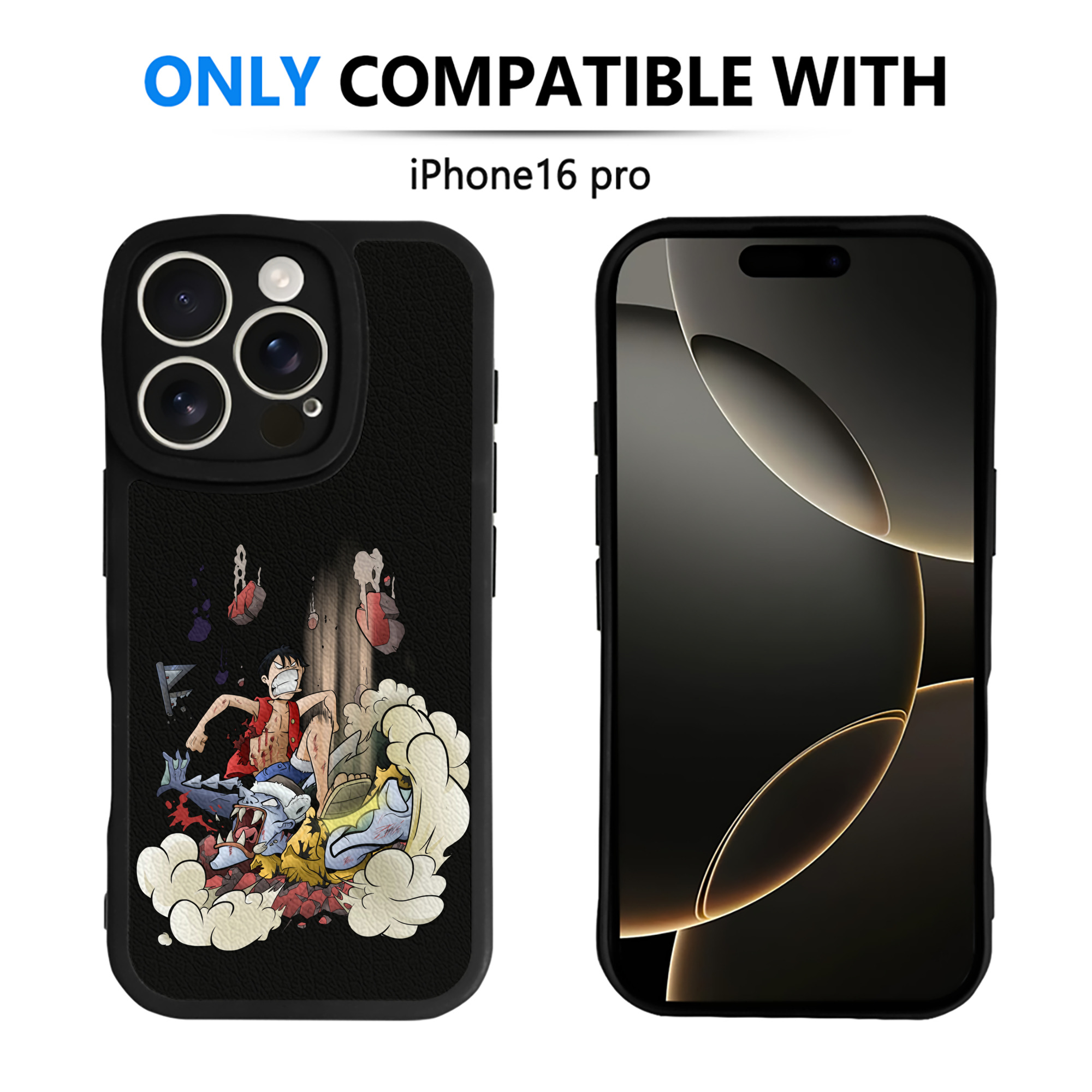 （画像用） ワンピース モンキー・D・ルフィ ONE PIECE Monkey D. Luffy 【iPhone 16シリーズ対応】シリコンスマホケース（レザー調） 材質：シリコン